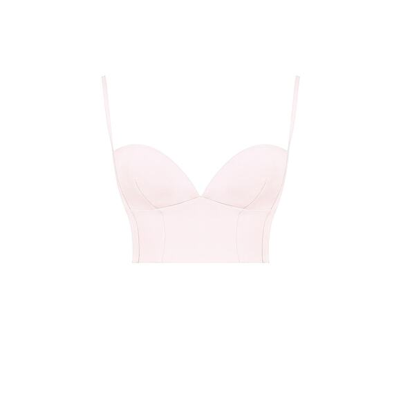 House of CB Pabla Plunge Neck Crop Top - M - Ballet Slipper - Picture 1 of 7